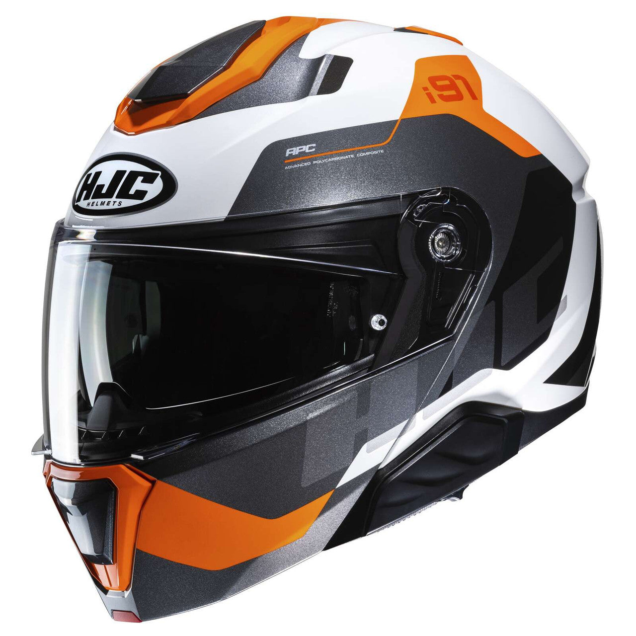 HJC-i91-Carst-Modular-Motorcycle-Helmet-White-Orange-Main