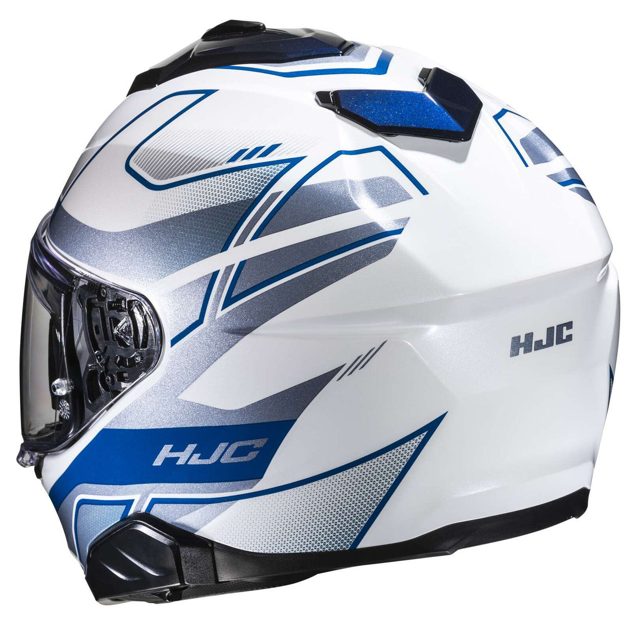 HJC-i71-Iorix-Full-Face-Motorcycle-Helmet-White-Grey-Rear-View