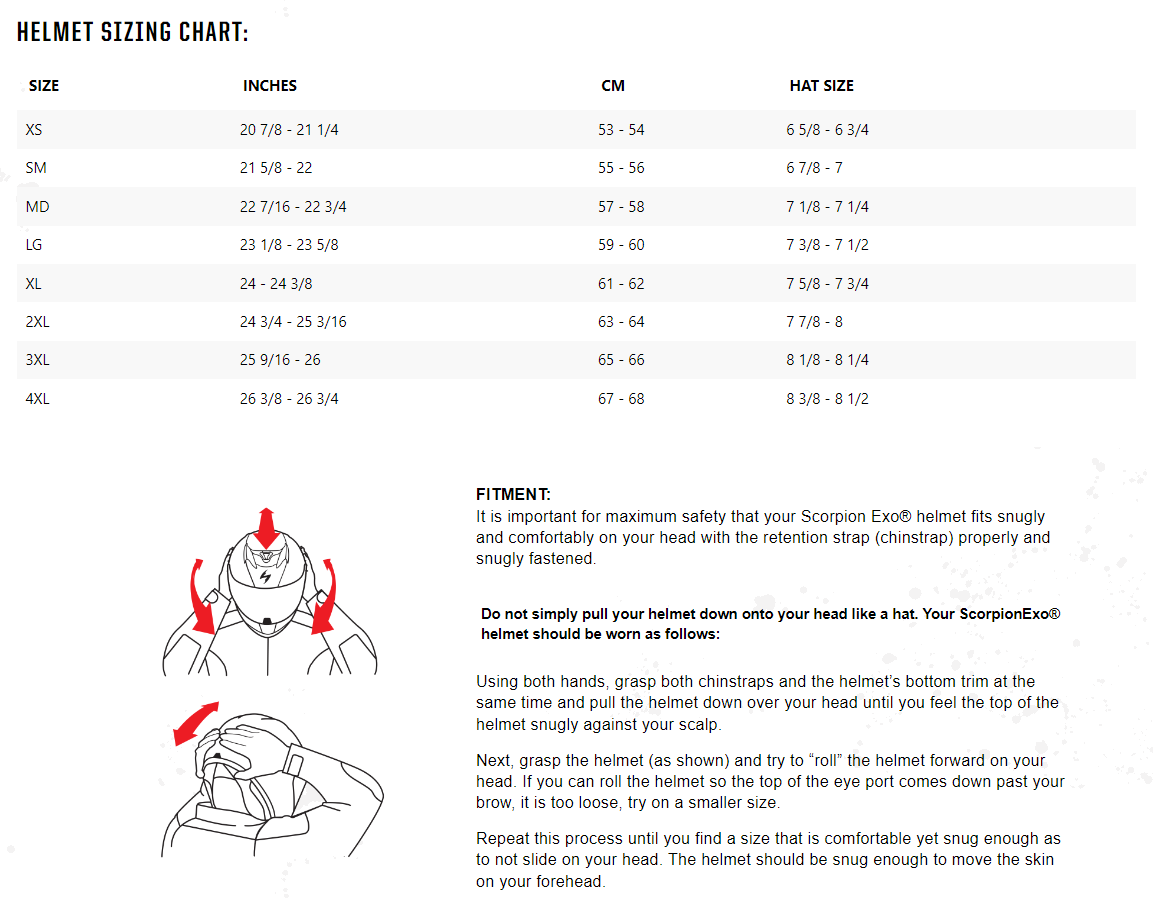 Scorpion-EXO-Ryzer-Solid-Full-Face-Motorcycle-Helmet-size-chart