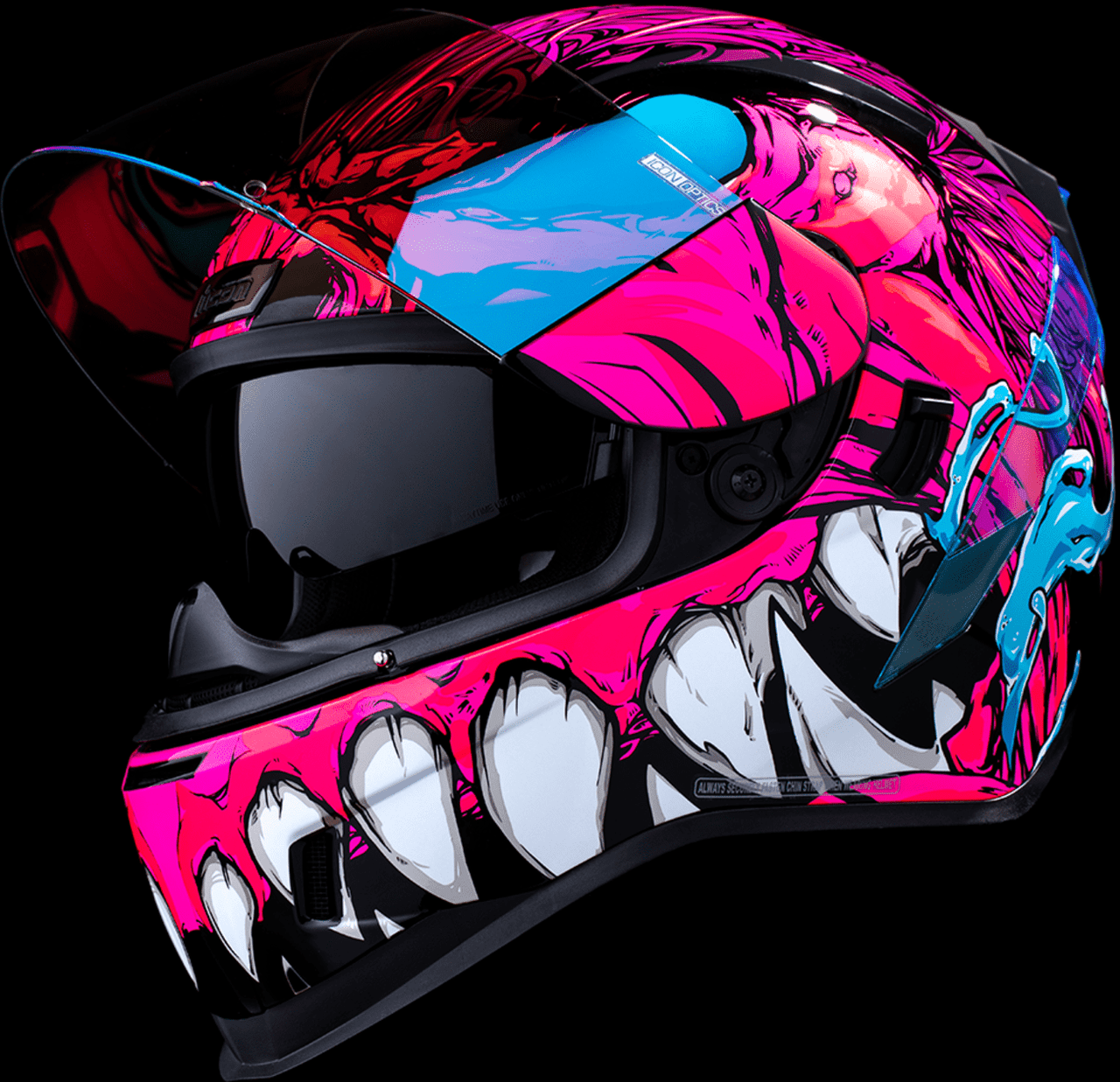 Icon-Airform-Mips-Manik'RR-Pink-Full-Face-Motorcycle-Helmet-front-open-visor-view