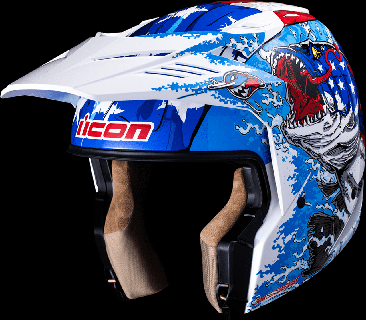 Icon-Elsinore-American-Basstard-Modular-Motorcycle-Helmet-side-open-visor-view