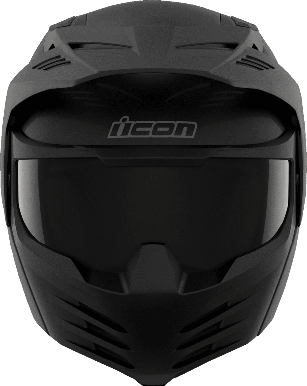 Icon-Elsinore-Monotype-Modular-Motorcycle-Helmet-Black-front-view