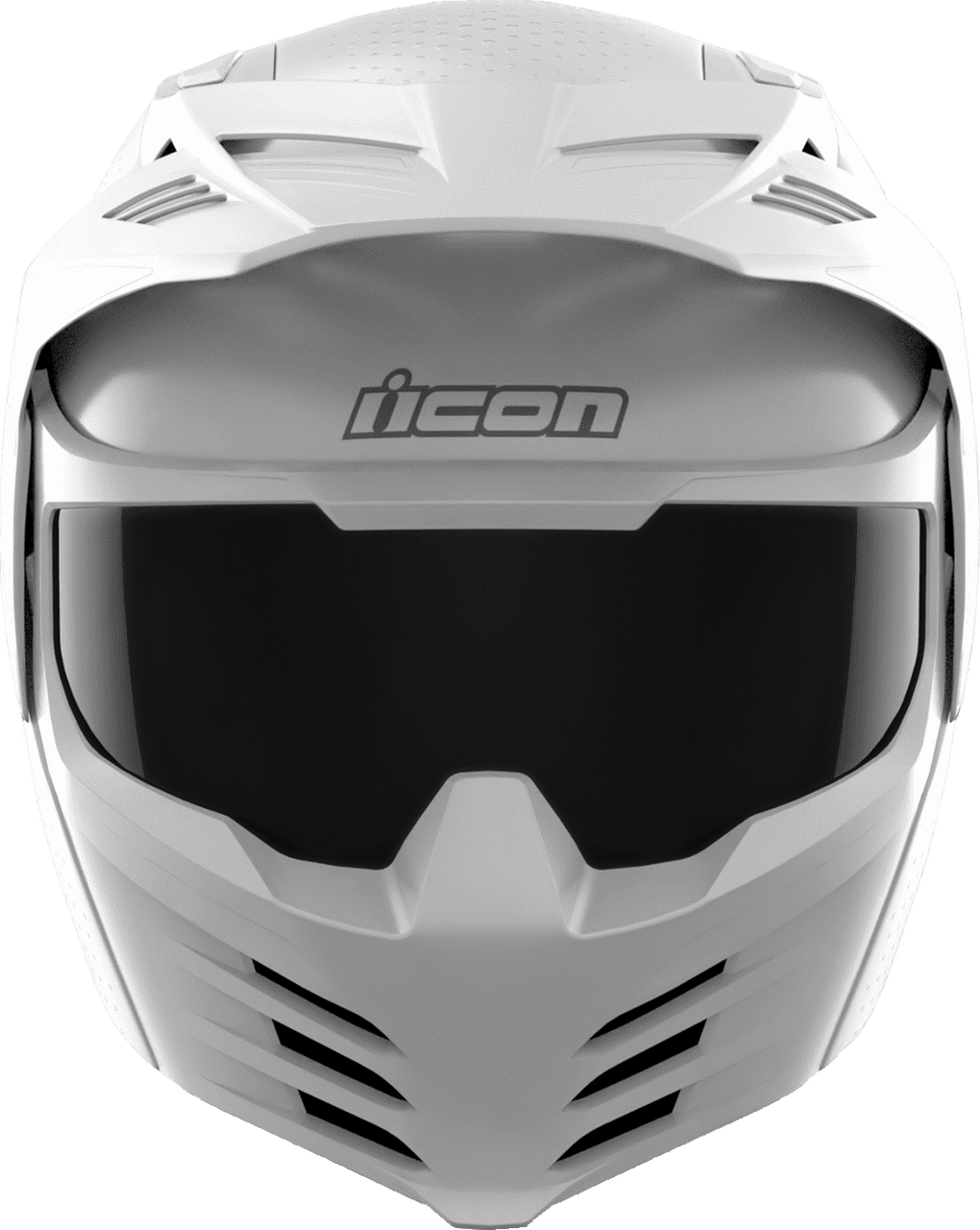 Icon-Elsinore-Monotype-Modular-Motorcycle-Helmet-White-front-view