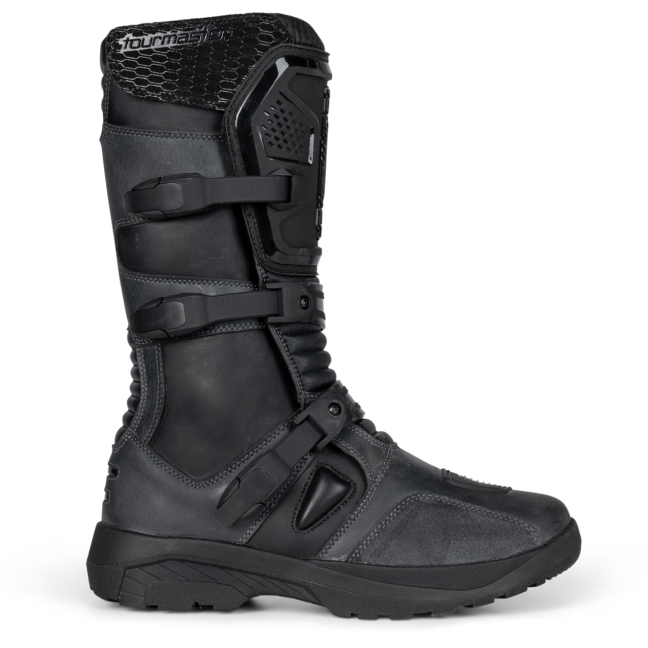 Tour-Master-Highlander-ADV-Motorcycle-Boots-Black-Grey-side-angle-view