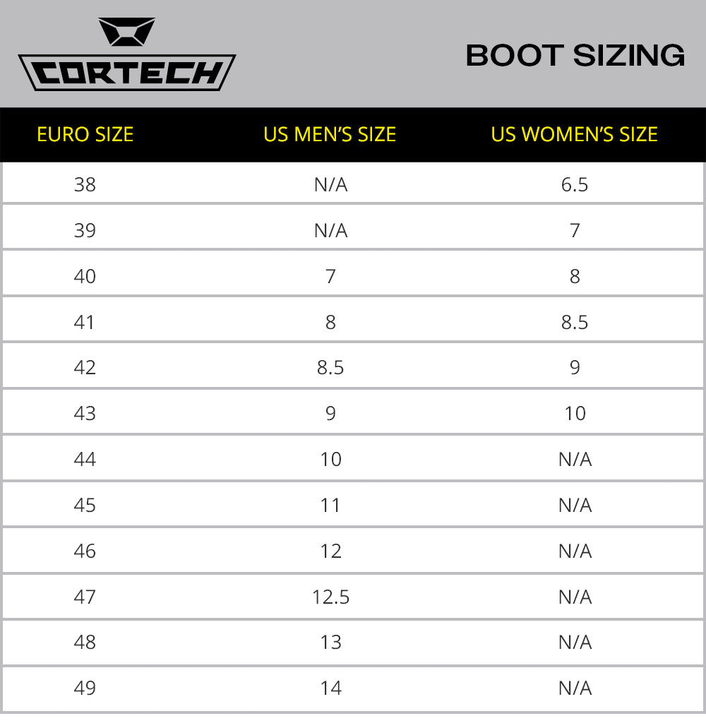 Cortech-Limited-Edition-Mens-Check-Slayer-Riding-Shoes-size chart