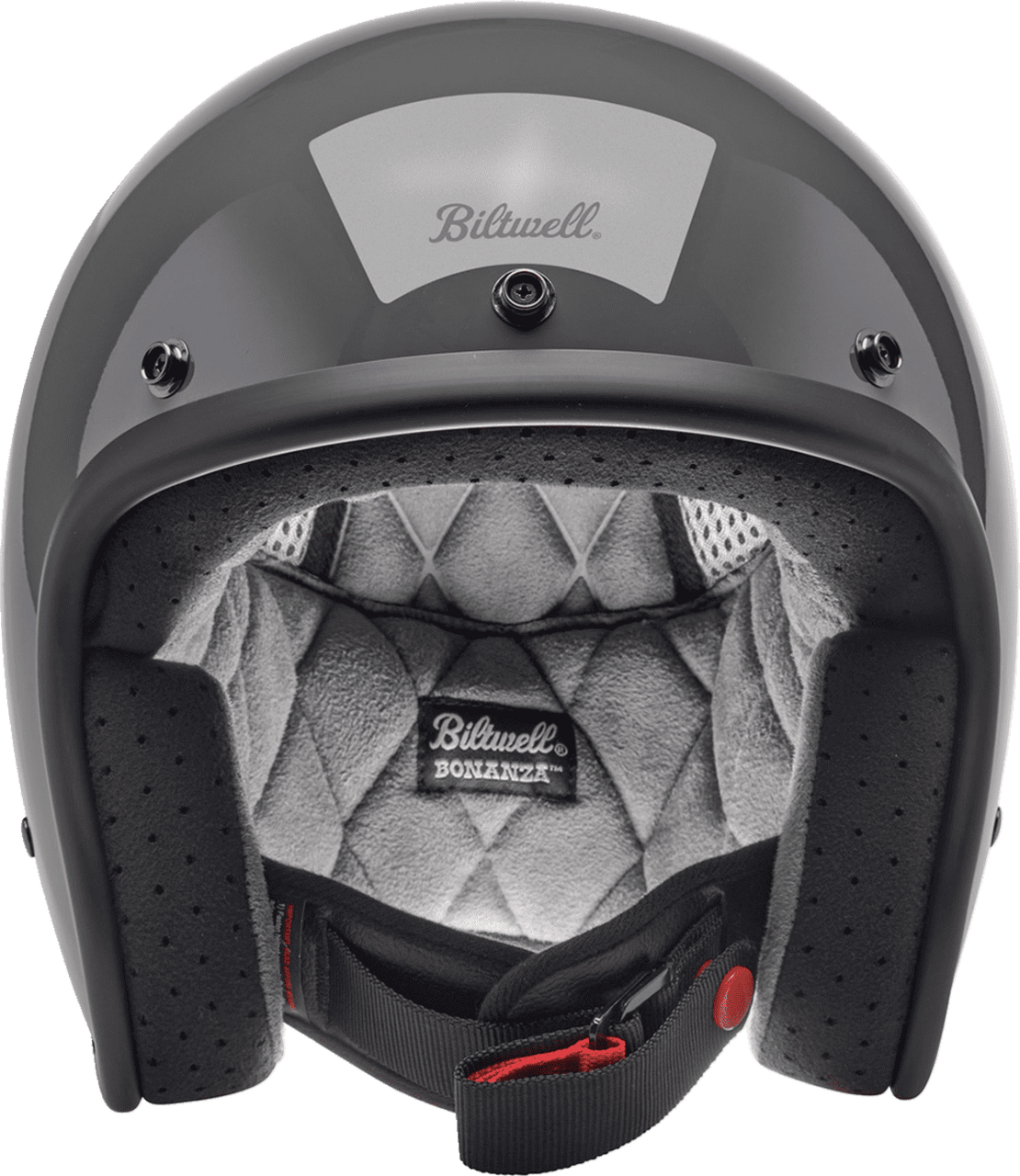 Biltwell-Bonanza-Solid-Open-Face-Motorcycle-Helmet-Grey-front-view