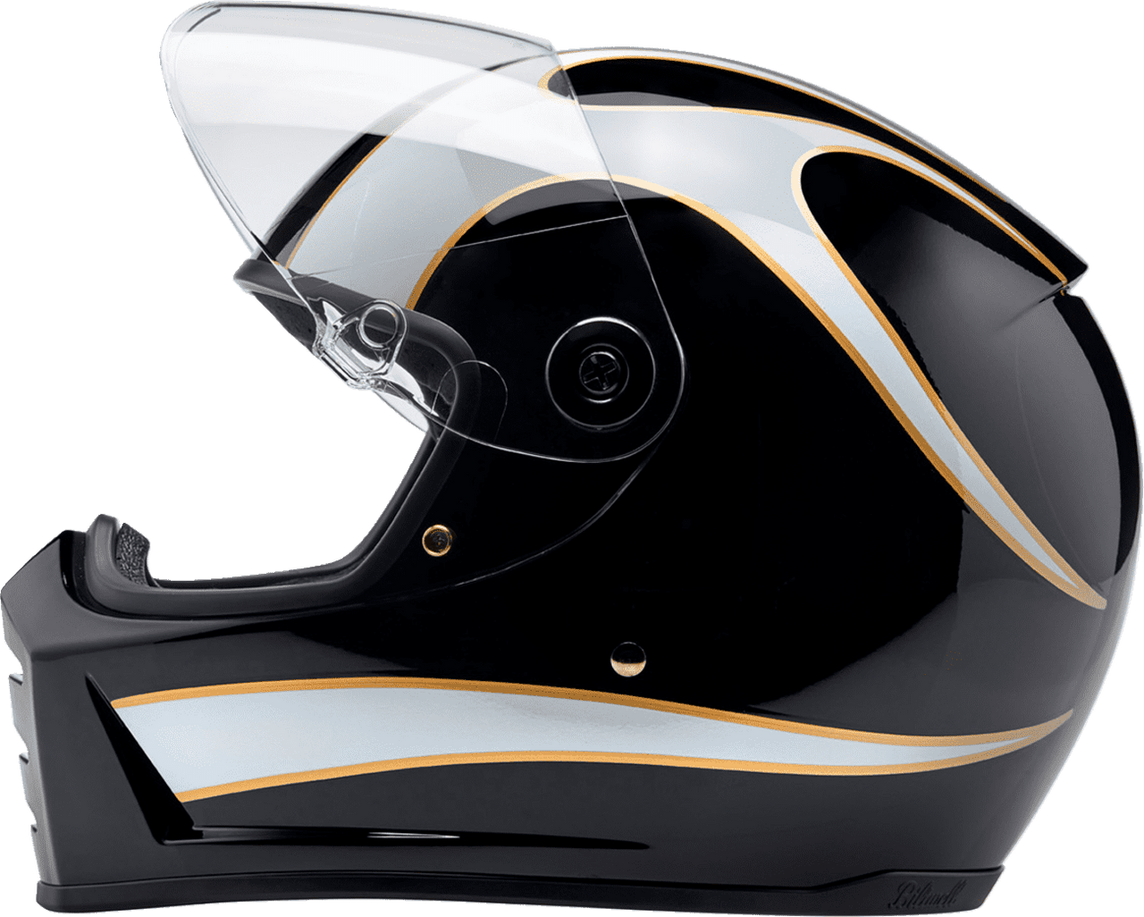 Biltwell-Lane-Splitter-22.06-Black-White-Flames-Full-Face-Motorcycle-Helmet-side-view