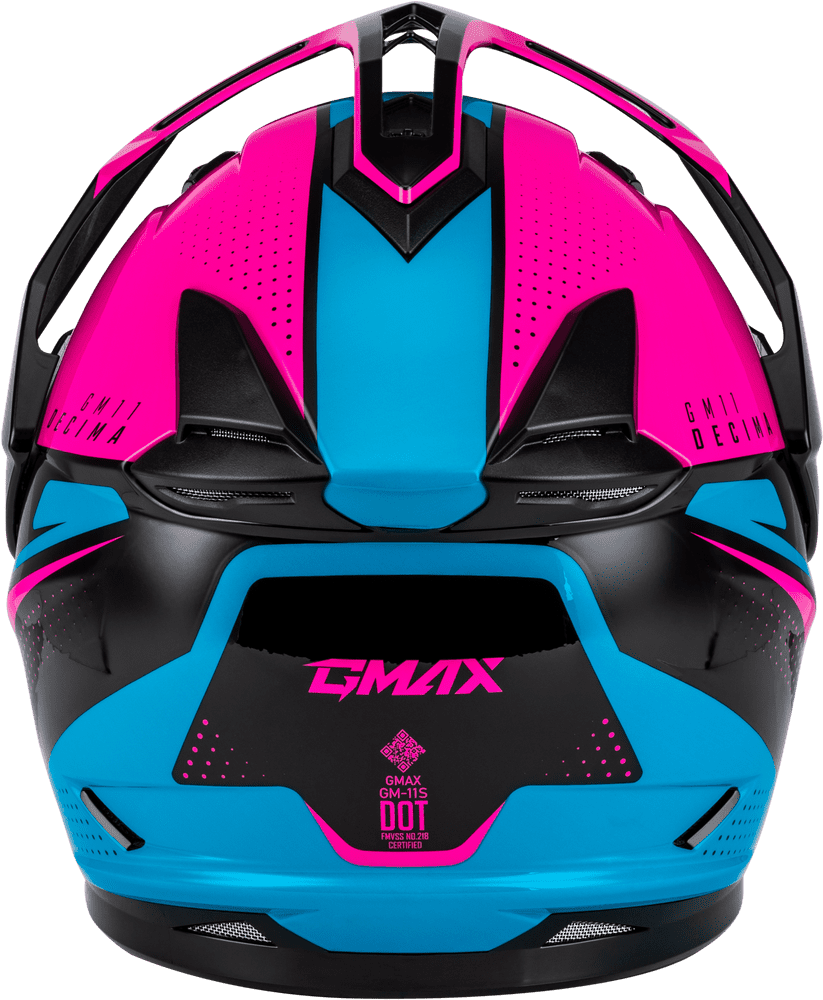 Gmax-GM-11-Decima-Black-Pink-Full-Face-Motorcycle-Helmet-back-view