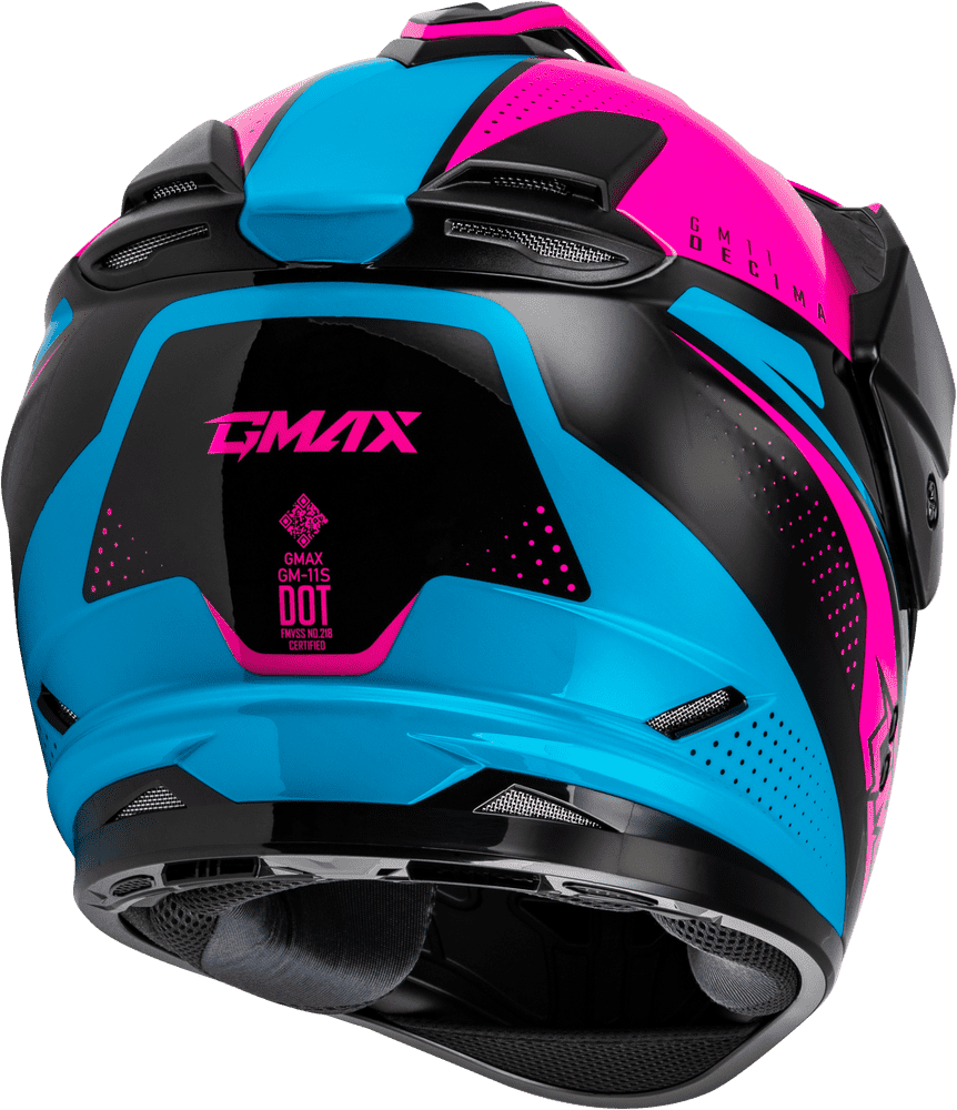 Gmax-GM-11-Decima-Black-Pink-Full-Face-Motorcycle-Helmet-back-side-view