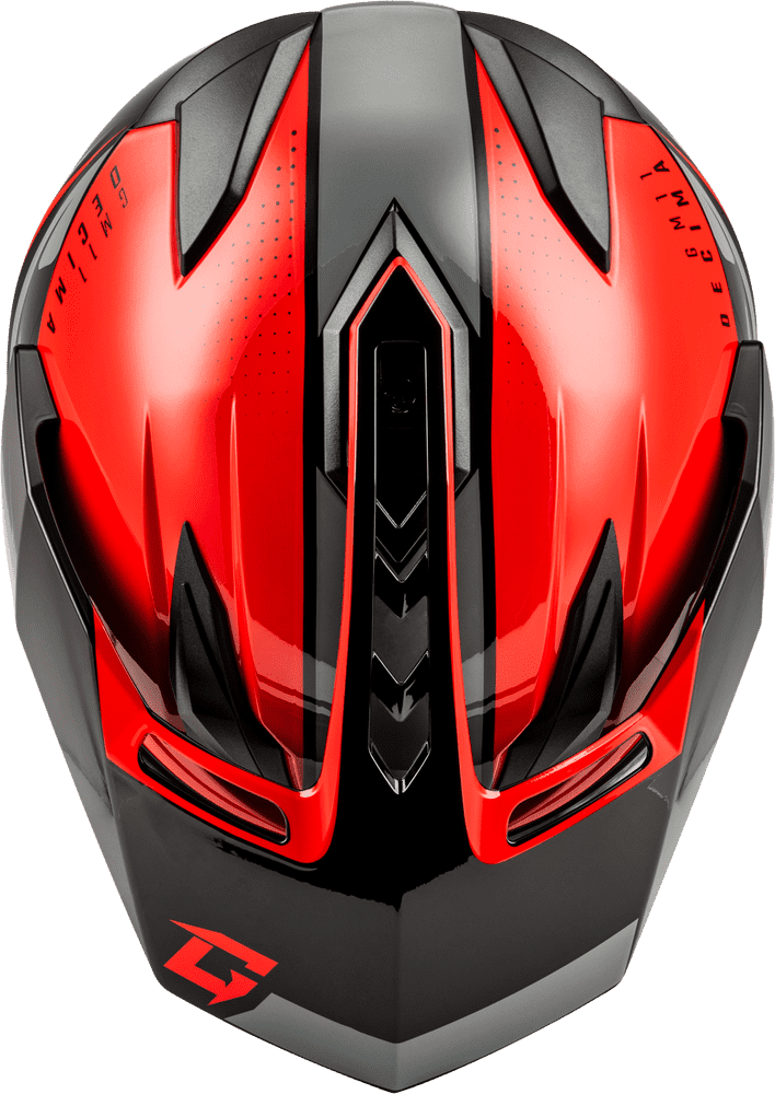 Gmax-GM-11-Decima-Black-Red-Full-Face-Motorcycle-Helmet-top-view