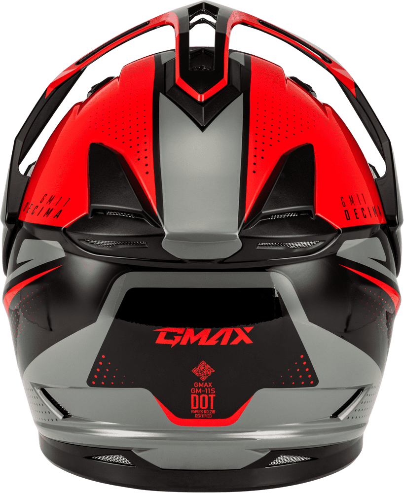 Gmax-GM-11-Decima-Black-Red-Full-Face-Motorcycle-Helmet-back-view