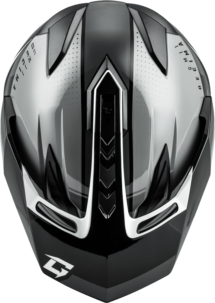 Gmax-GM-11-Decima-Black-Grey-Full-Face-Motorcycle-Helmet-top-view