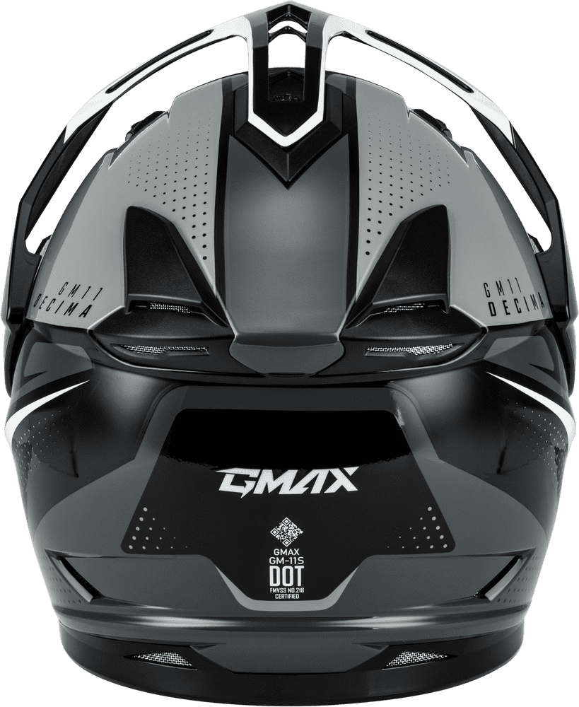 Gmax-GM-11-Decima-Black-Grey-Full-Face-Motorcycle-Helmet-back-view