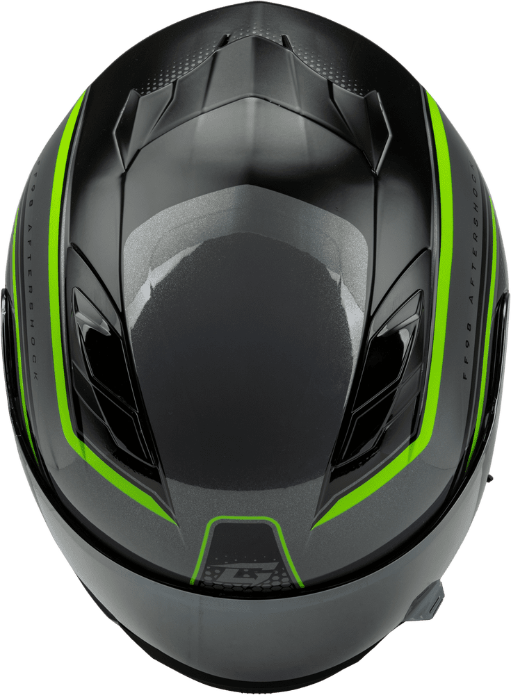 Gmax-FF-98-Aftershock-Grey-Neon-Green-Full-Face-Motorcycle-Helmet-top-view