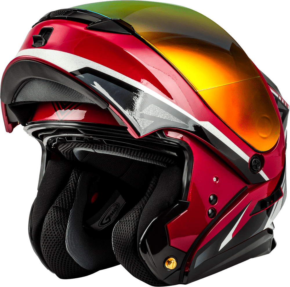 Gmax-MD-01-Volta-Red-Metallic-Modular-Motorcycle-Helmet-open-front