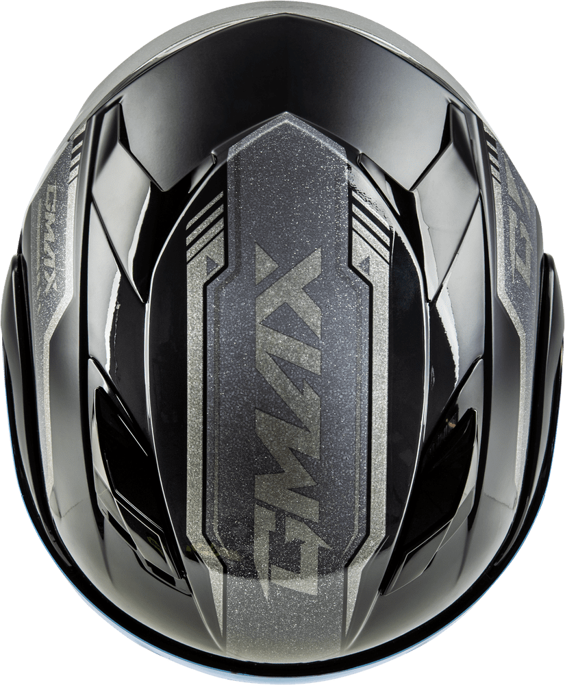 Gmax-MD-01-Volta Grey-Silver-Metallic-Modular-Helmet-top-view