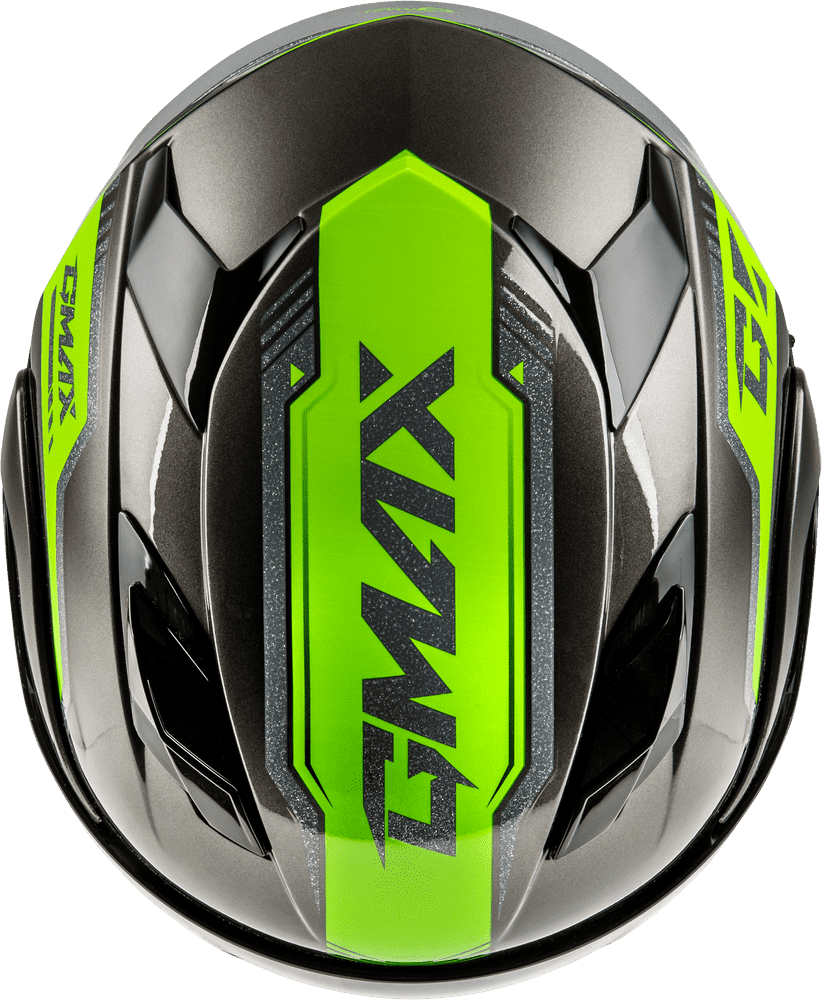 Gmax-MD-01-Volta-Black-Green-Modular-Motorcycle-Helmet-top-view