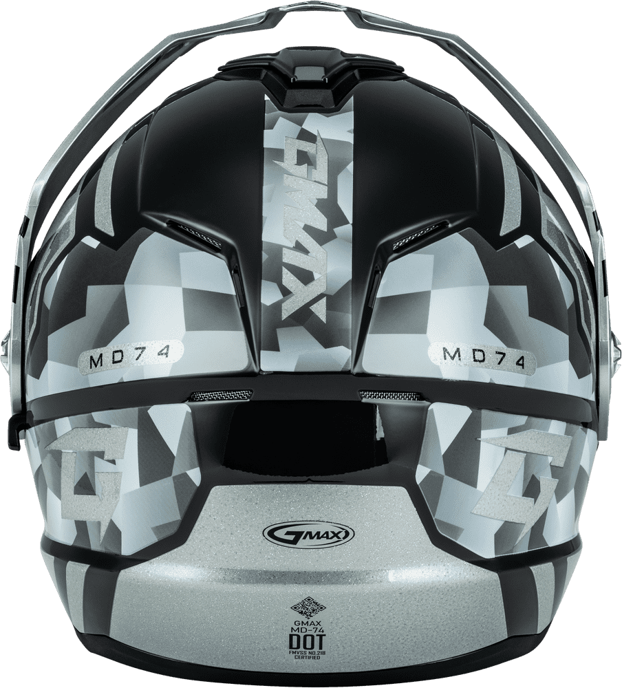 Gmax-MD-74-Striker-Silver-Blue-Modular-Motorcycle-Helmet-back-view