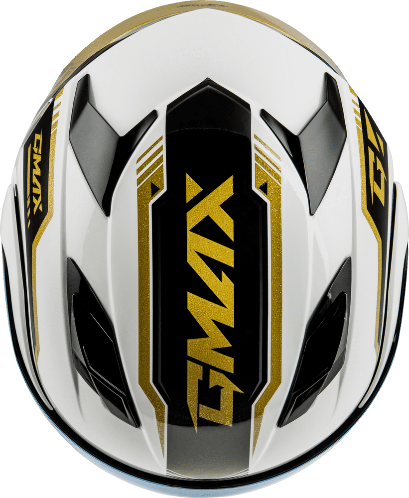 Gmax-MD-01-Volta-White-Gold-Modular-Motorcycle-Helmet-top-view