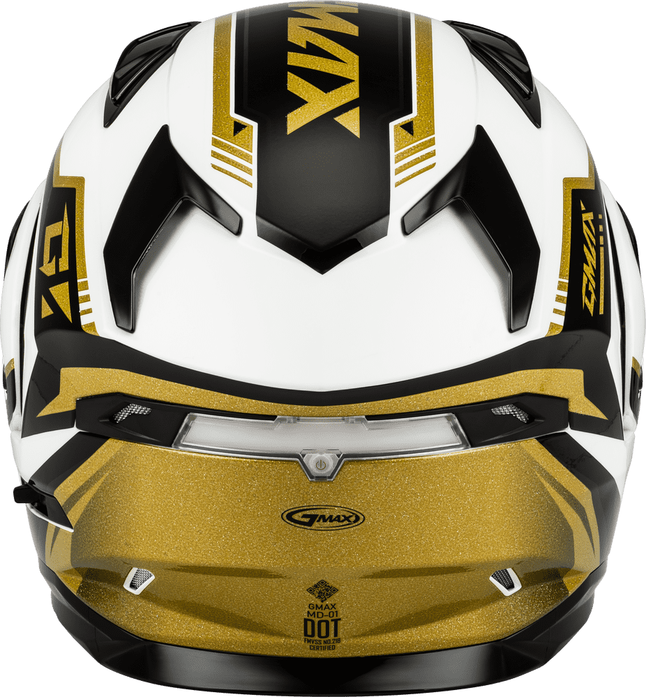 Gmax-MD-01-Volta-White-Gold-Modular-Motorcycle-Helmet-back-view