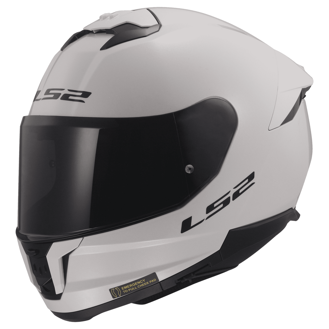 LS2-Stream II-Solid-Full-Face-Motorcycle-Helmet-White-dark-visor