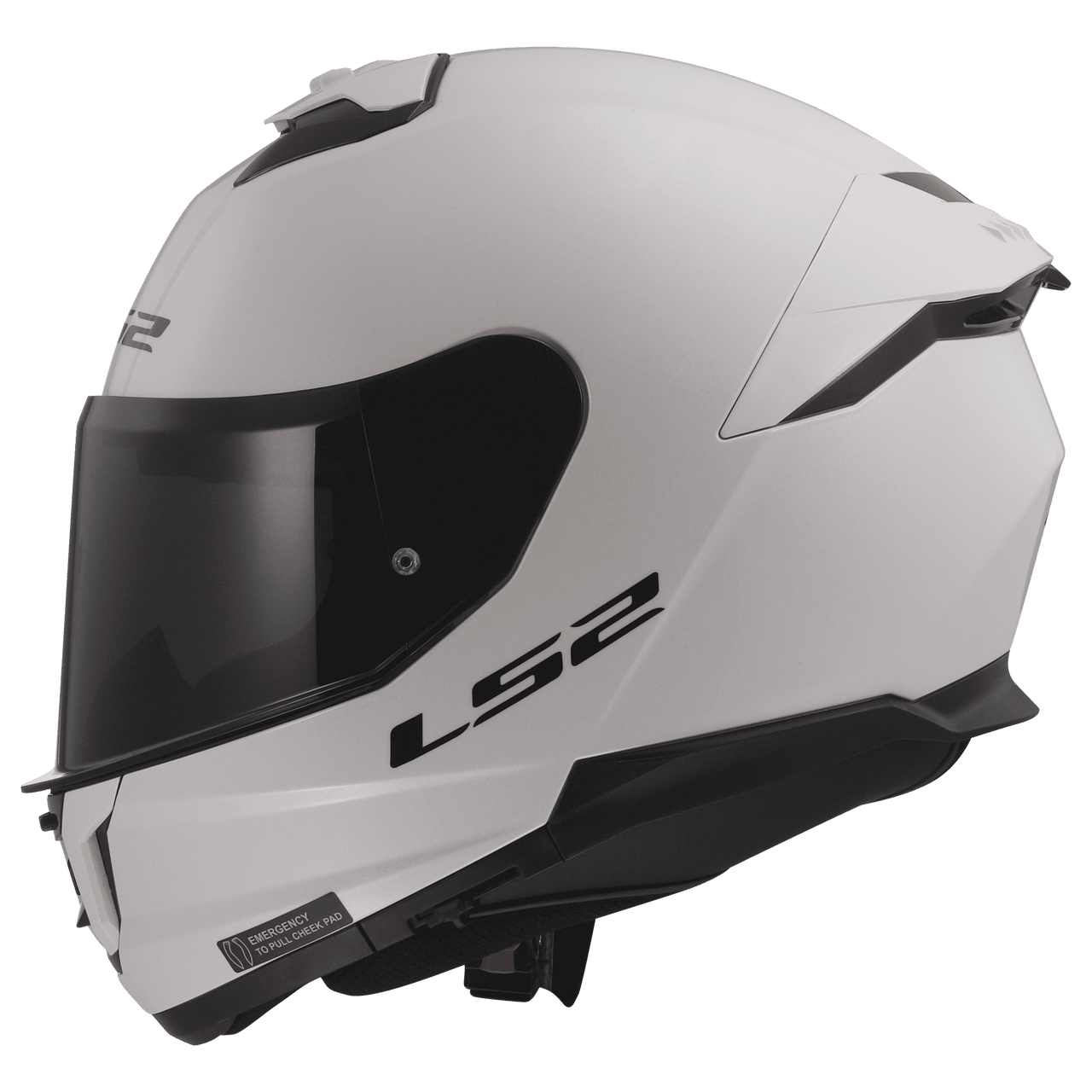 LS2-Stream II-Solid-Full-Face-Motorcycle-Helmet-White-side-view