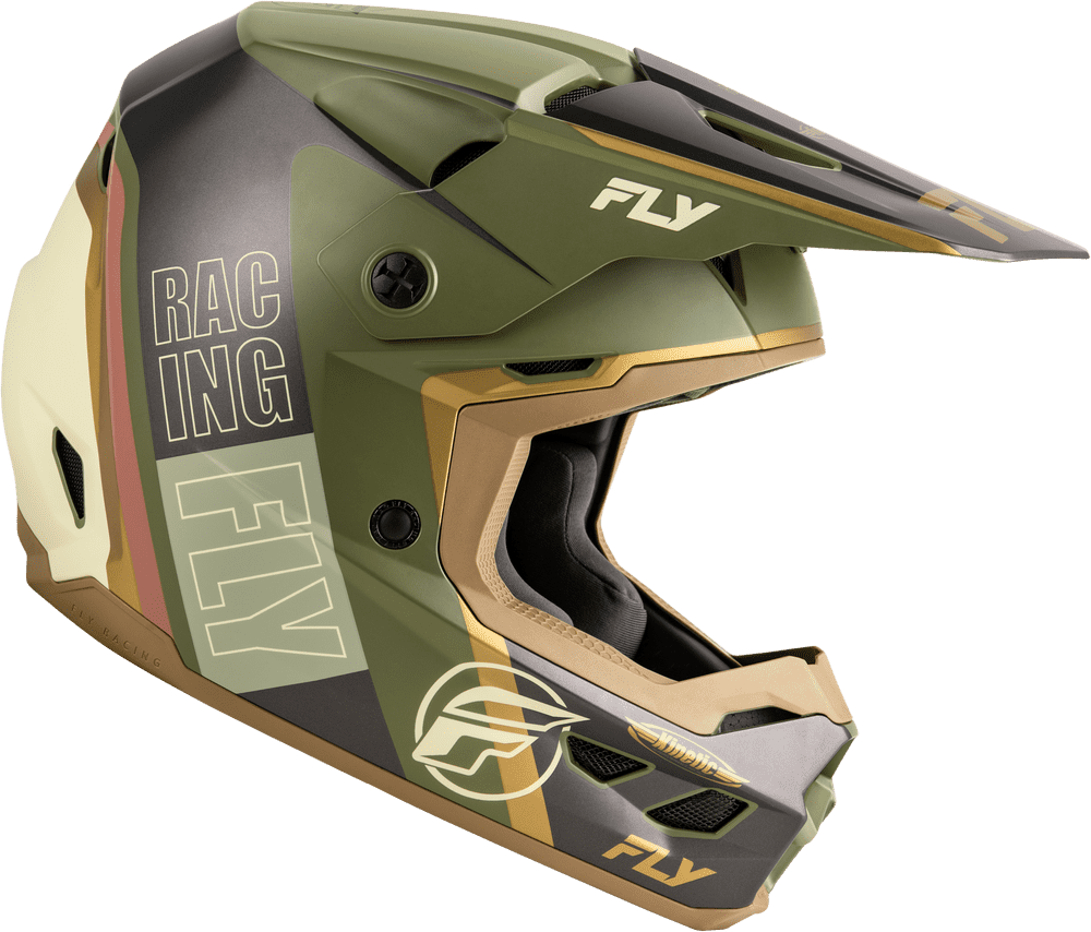 Fly-Racing-Kinetic-Rally-Motorcycle-Helmet-Moss-Grey-Khaki-Off-White-side-view