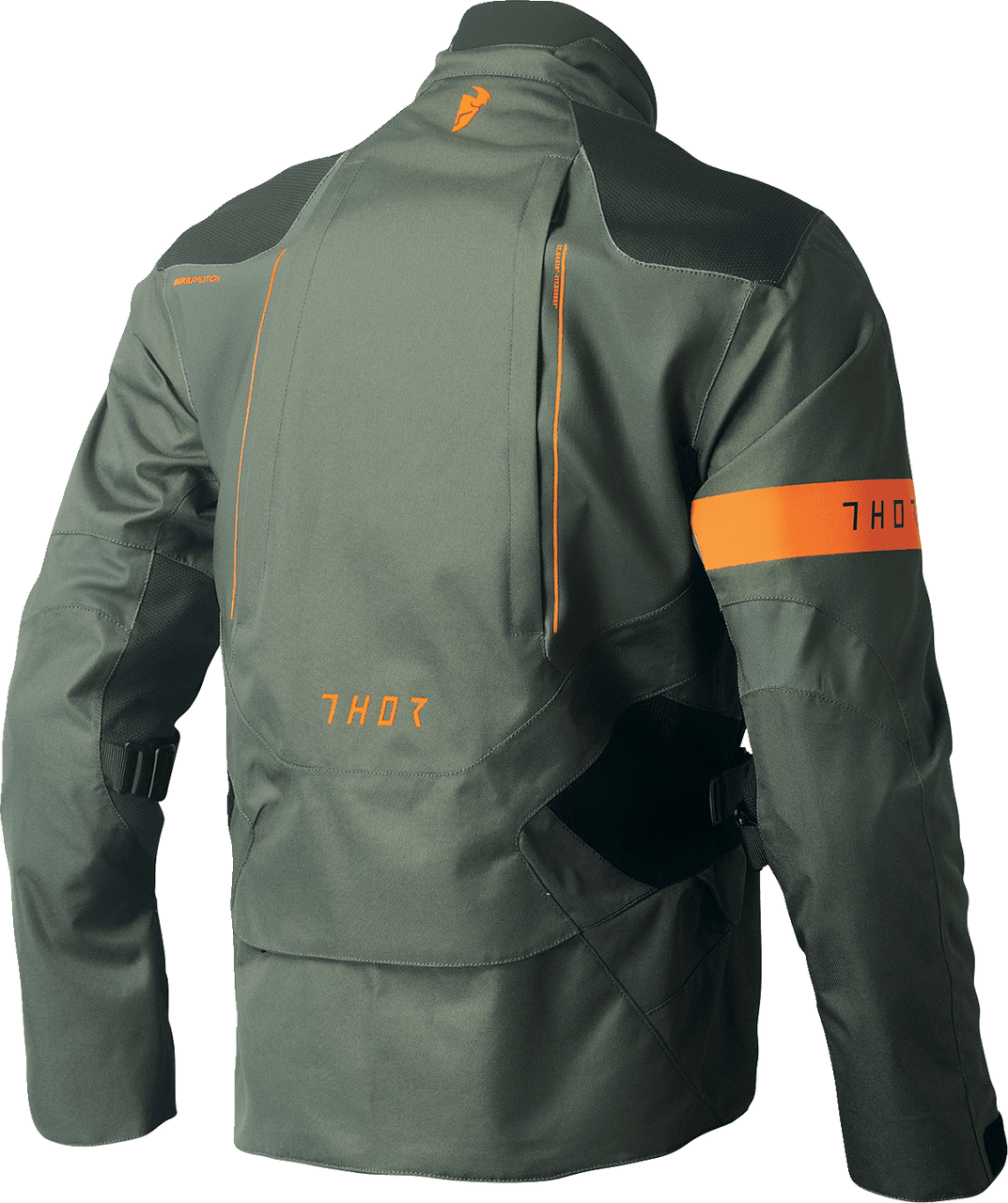 Thor-Men's-Range-Motorcycle-Textile-Jacket-Army-Orange-back-view