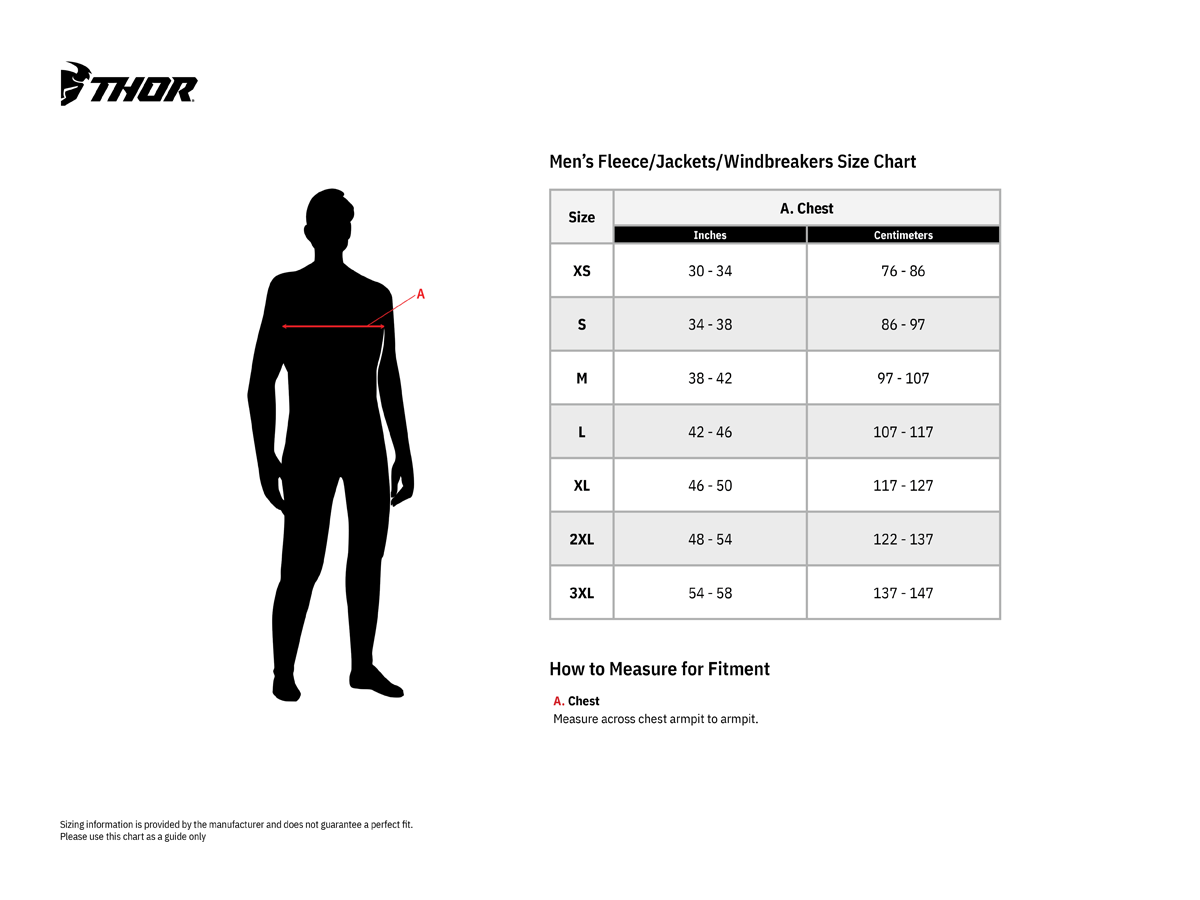 Thor-Men's-Range-Motorcycle-Textile-Jacket-size-chart