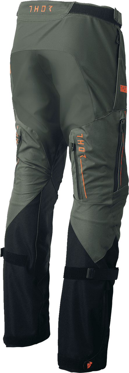 Thor-Men's-Range-MX-Motorcycle-Textile-Pants-Army-Orange-back-view