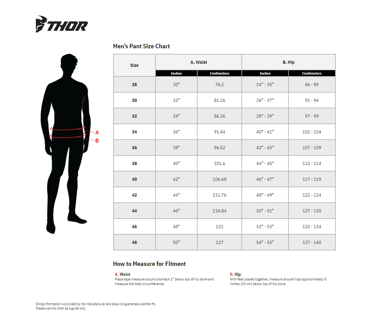 Thor-Men's-Range-MX-Motorcycle-Textile-Pants-size-chart