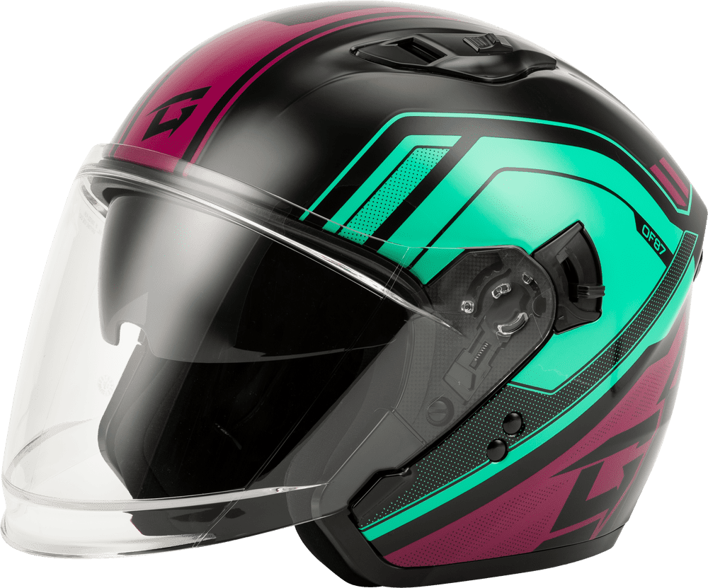 Gmax-OF-87-Duke-Open-Face-Motorcycle-Helmet-Black-Aqua-Coral-main