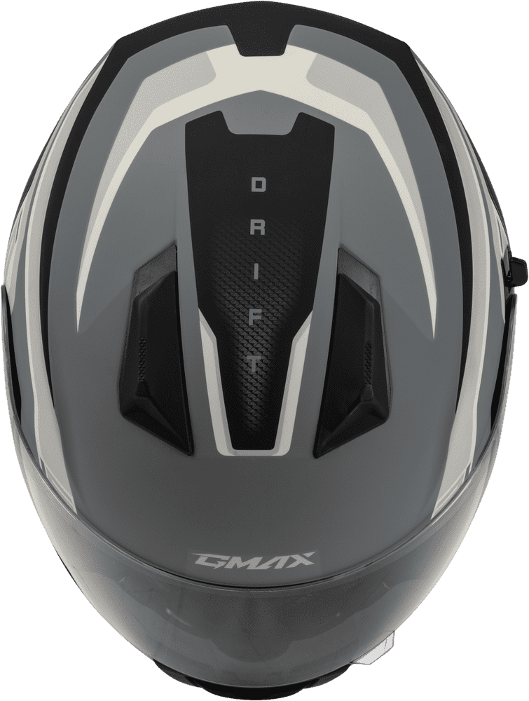 Gmax-FF-18-Drift-Full-Face-Motorcycle-Helmet-Matte-Grey-silver-black-top-view