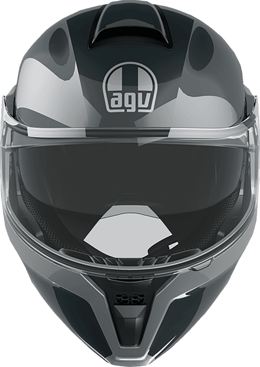 AGV-Levico-Street-Modular-Motorcycle-Helmet-Grey-Silver-front-view