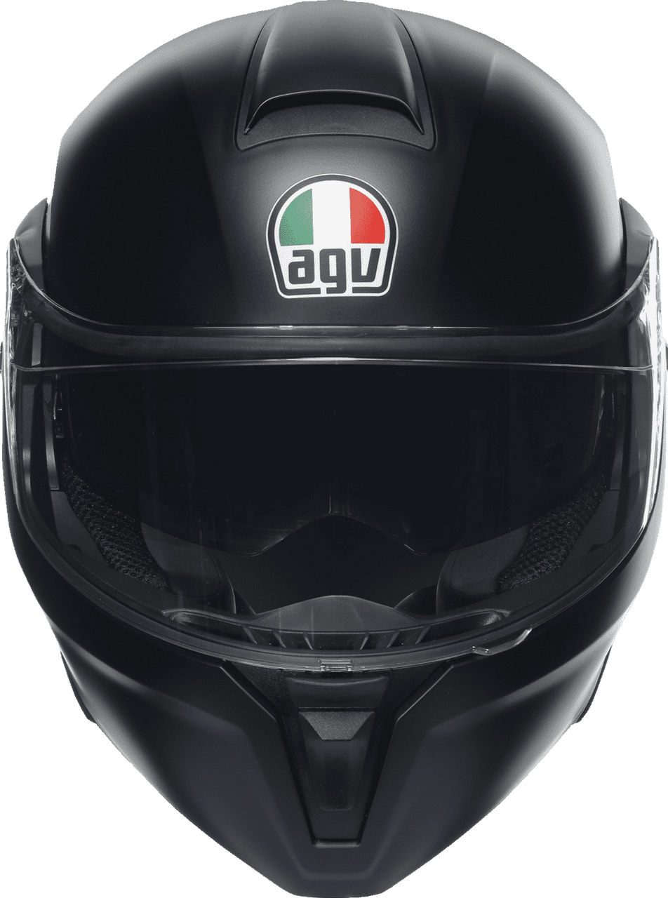 AGV-Solid-Street-Modular-Motorcycle-Helmet-Matte-Black-front-view