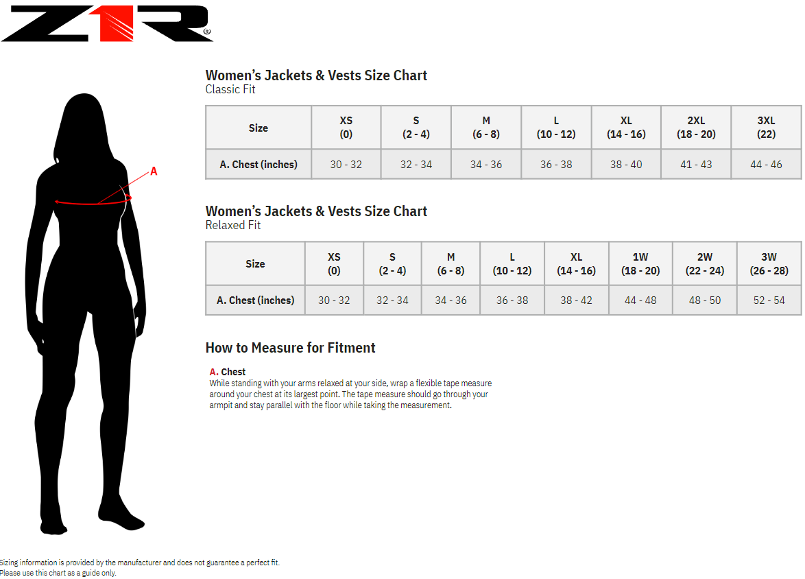 Z1R-Womens-Jayrod-Motorcycle-Jacket-size-chart