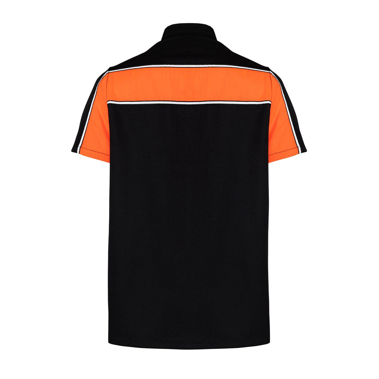 Vance-Leather-Mens-Black-Orange-Short-Sleeve-Button-Down-Two-Pockets-Soft-Casual-Shirt-back-view