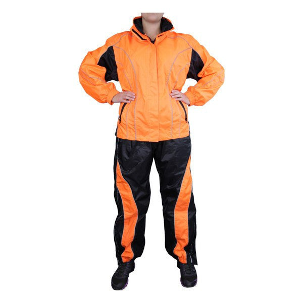 Jafrum Thunder Under RS5021 Women's Hi Visibility Orange and Yellow Motorcycle Rain Gear -Hi-Viz-Orange