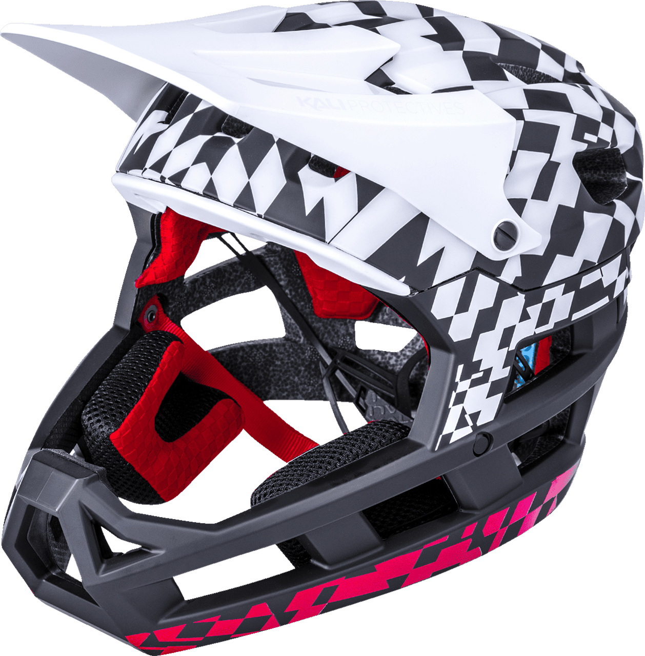 Kali-DH-Invader-LTD-Glitch-Bicycle-Helmet-Black-White-Red-main