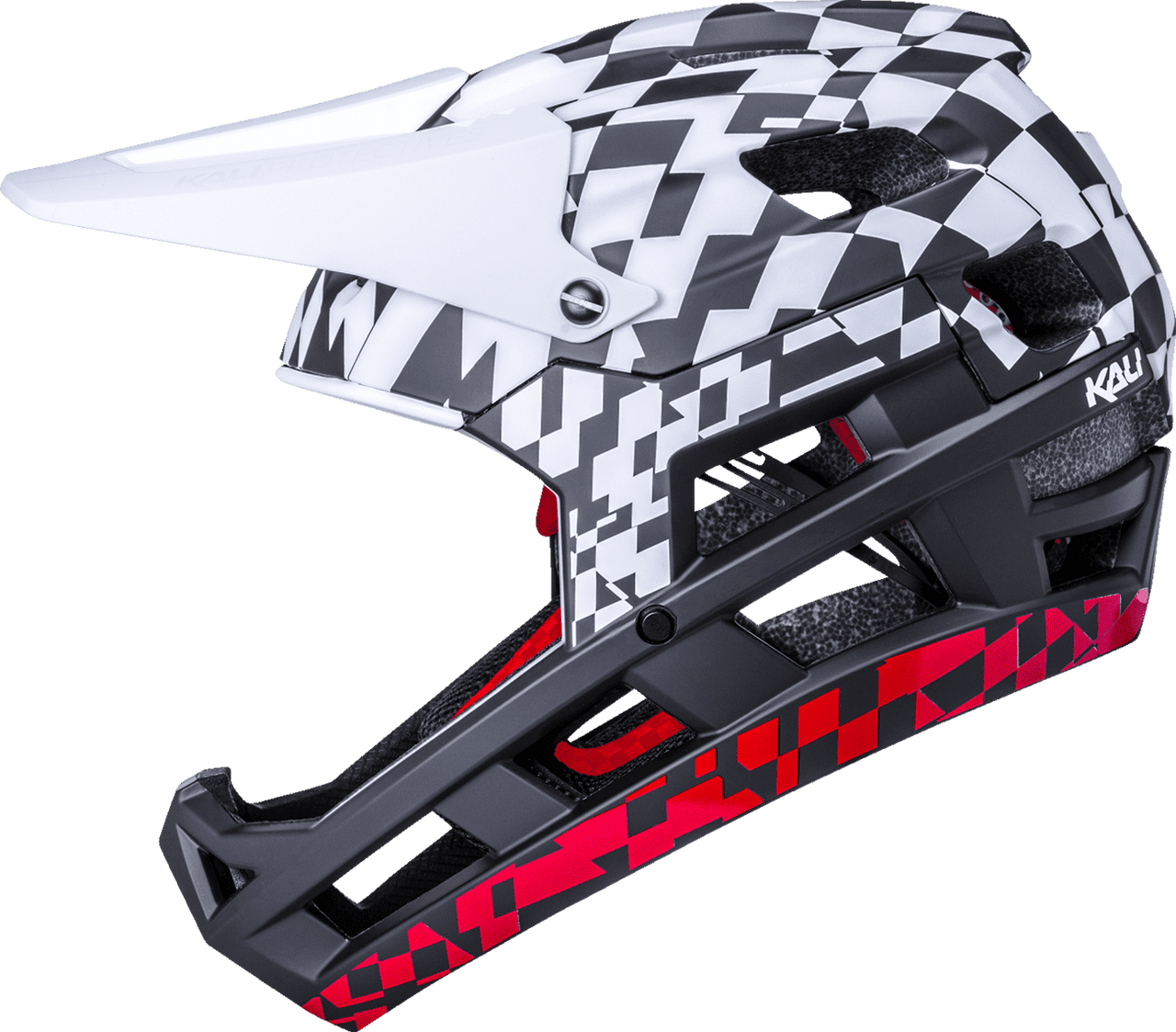 Kali-DH-Invader-LTD-Glitch-Bicycle-Helmet-Black-White-Red-side-view