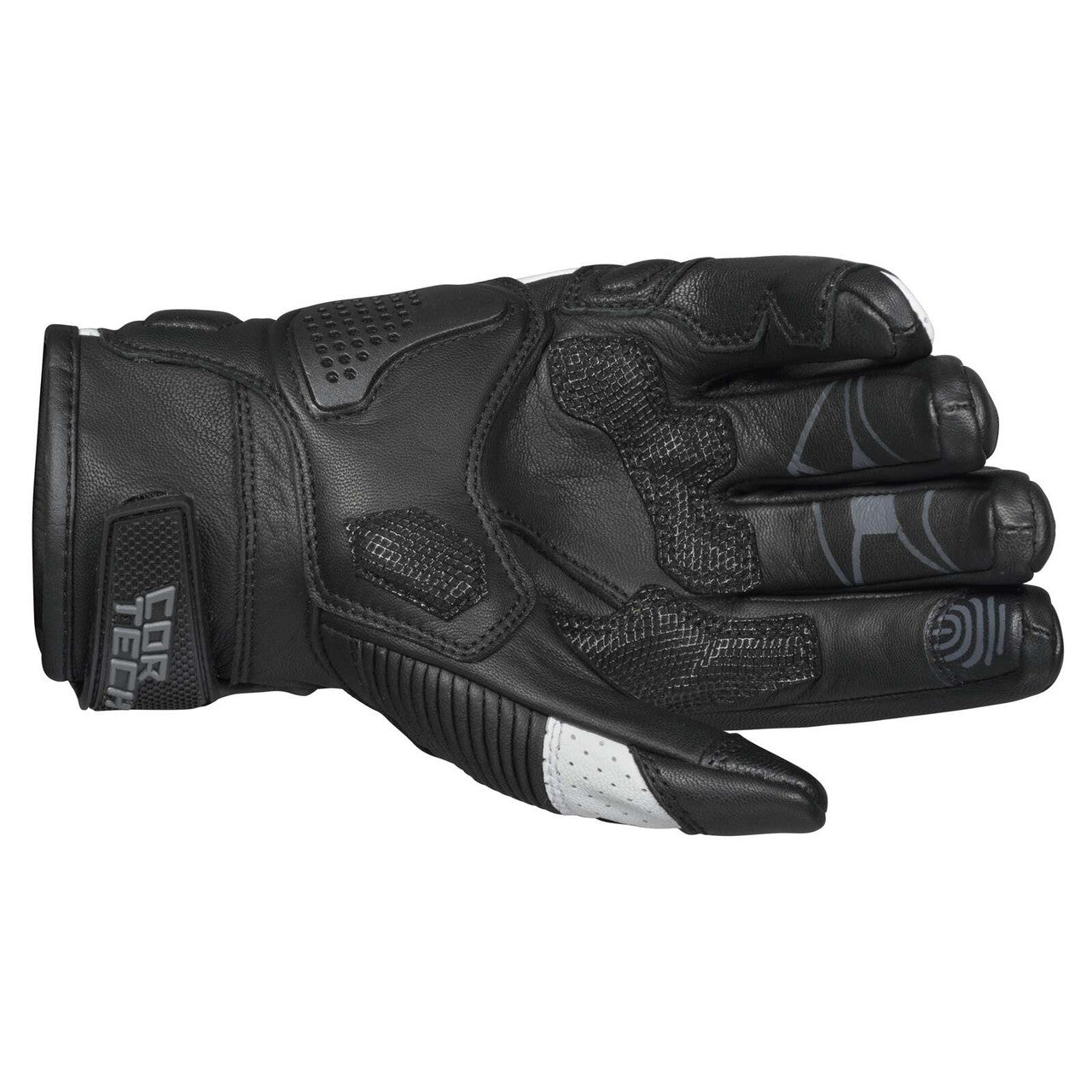 Cortech-Womens-Manix-ST-Leather-Motorcycle-Gloves-White-Black-palm