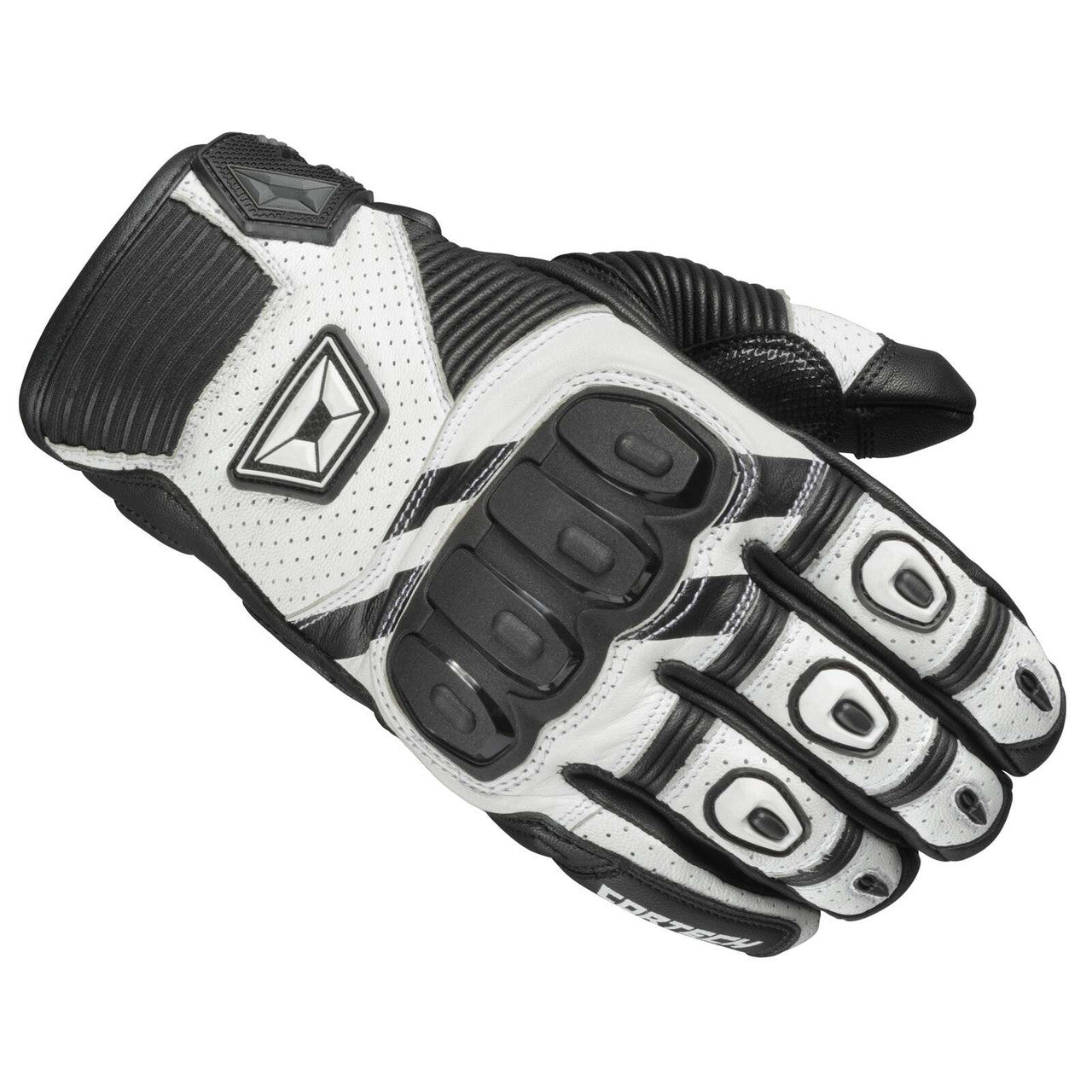 Cortech-Mens-Manix-ST-Leather-Motorcycle-Gloves-White-Black