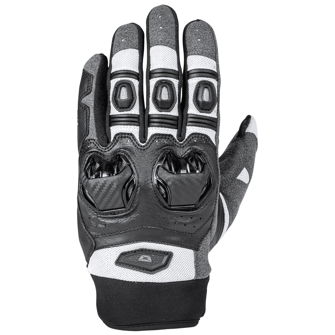 Cortech-Mens-Hyper-Flo-2-Leather-Mesh-Motorcycle-Gloves-Black-White