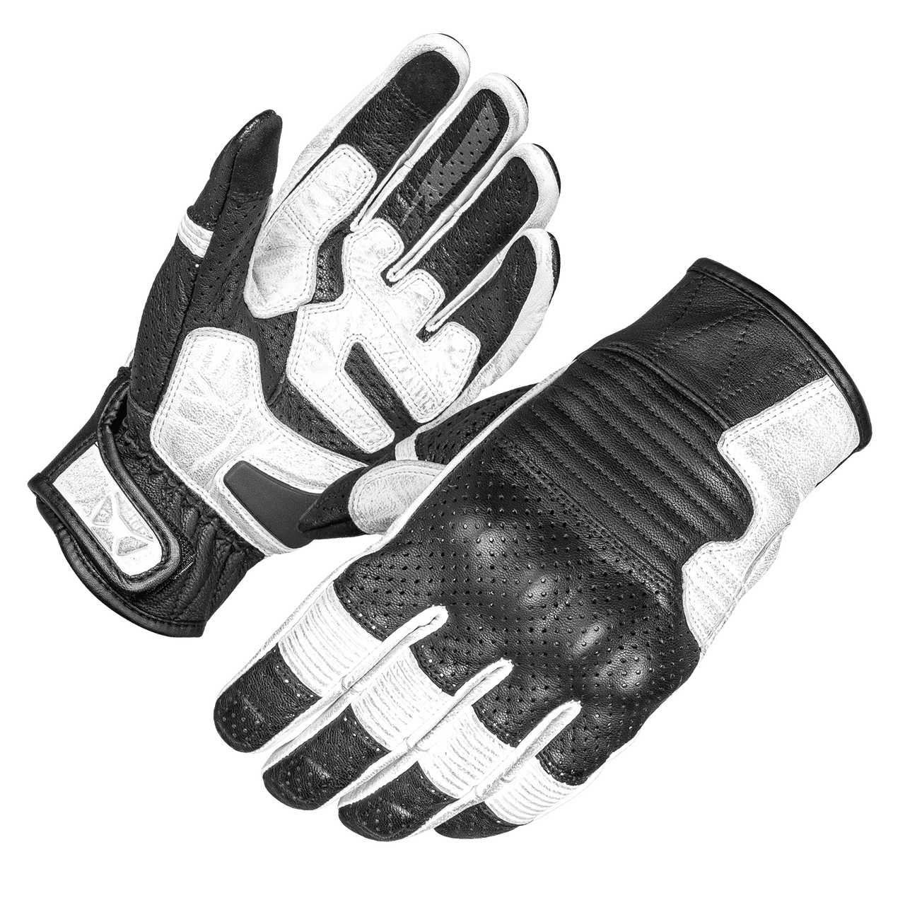 Cortech-Mens-Bully-2-Leather-Motorcycle-Gloves-White-Black-main