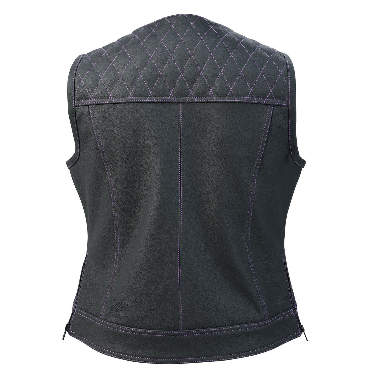 Z1R-Womens-Werk-Leather-Motorcycle-Riding-Vest-back-view