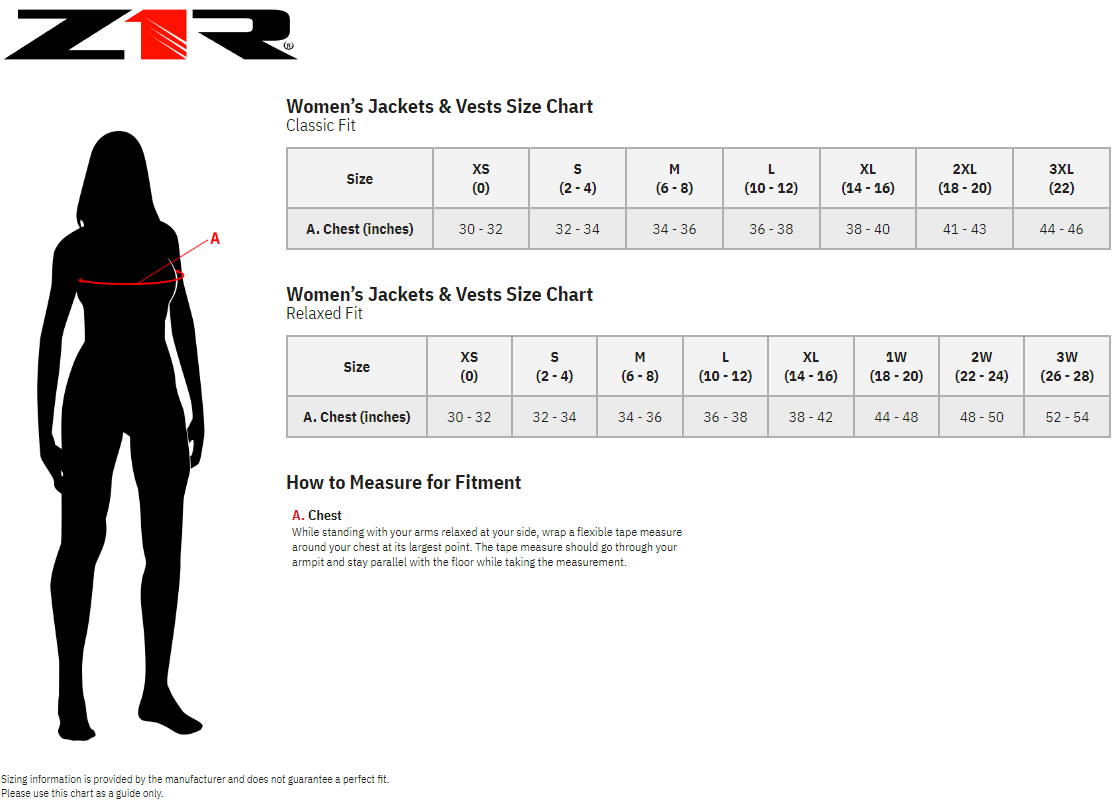 Z1R-Womens-Werk-Leather-Motorcycle-Riding-Vest-size-chart