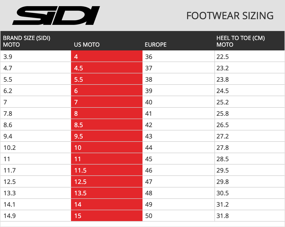 Sidi-Mens-ARX-Air-Motorcycle-Riding-Shoes-size-chart