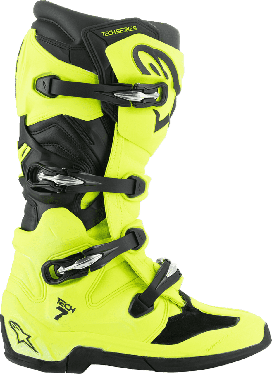  Alpinestars-Tech-7-Off-Road-Motorcycle-Boots-Yellow-Fluo-right-side