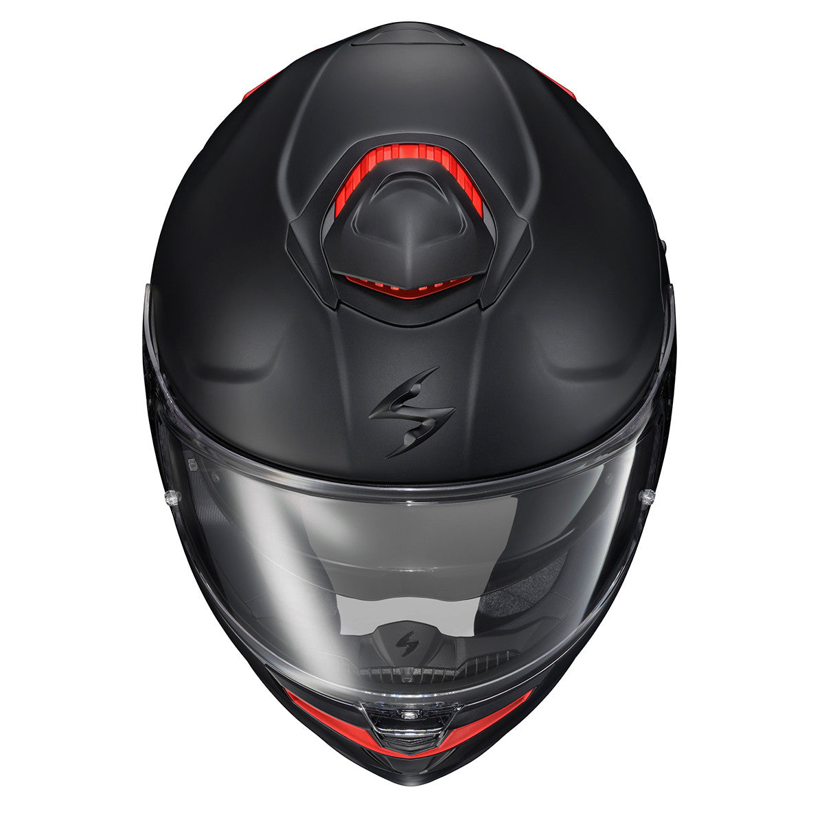 Scorpion-Exo-Apex-Eclipse-Solid-Full-Face-Motorcycle-Helmet-Matte-Black-front-top