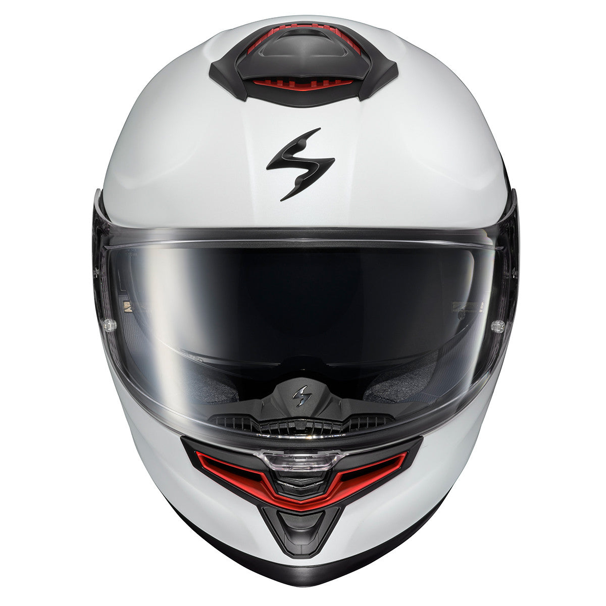 Scorpion-Exo-Apex-Eclipse-Solid-Full-Face-Motorcycle-Helmet-Matte-pearl-white-front